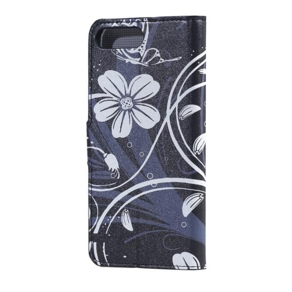 Plånboksfodral Iphone 7 Plus – Svart med Blommor