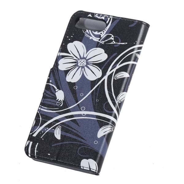 Plånboksfodral Iphone 7 Plus – Svart med Blommor