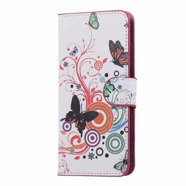 Plånboksfodral Huawei Y6 II Compact - Vit med Fjärilar