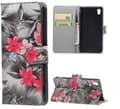 Pikkukuva 1 / 9: Plånboksfodral Sony Xperia E5 - Svartvit med Blommor
