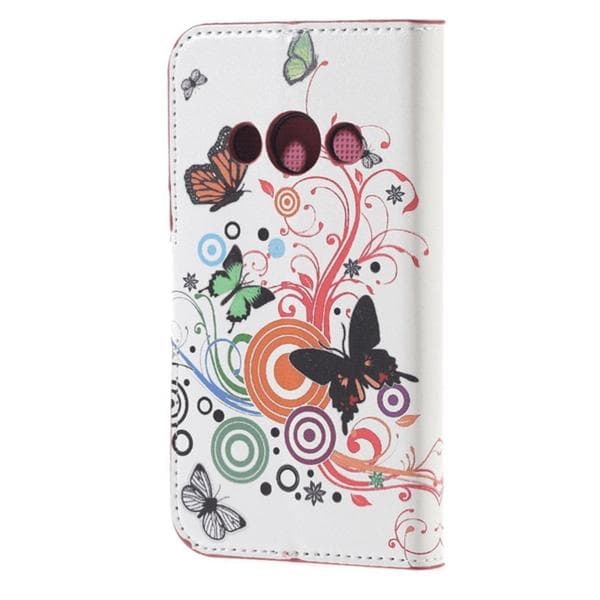 Plånboksfodral Samsung Xcover 3 (SM-G388F) - Vit med Fjärilar