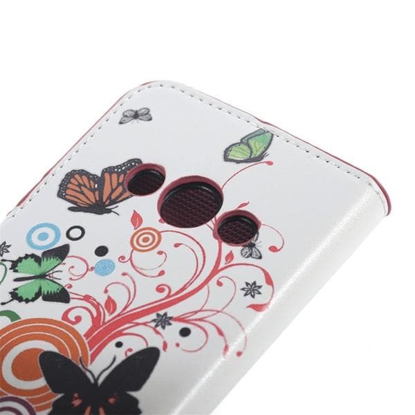 Plånboksfodral Samsung Xcover 3 (SM-G388F) - Vit med Fjärilar
