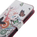 Miniatyrbillede 2 af 8: Plånboksfodral Samsung Xcover 3 (SM-G388F) - Vit med Fjärilar