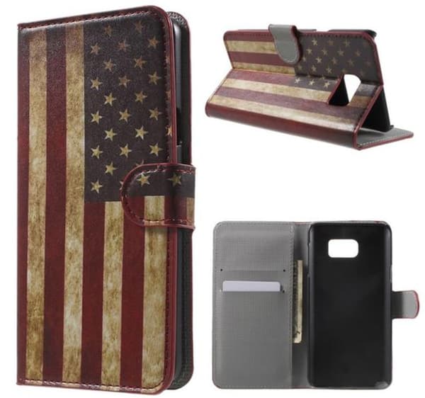 Plånboksfodral Samsung Galaxy S7 Edge - Flagga USA