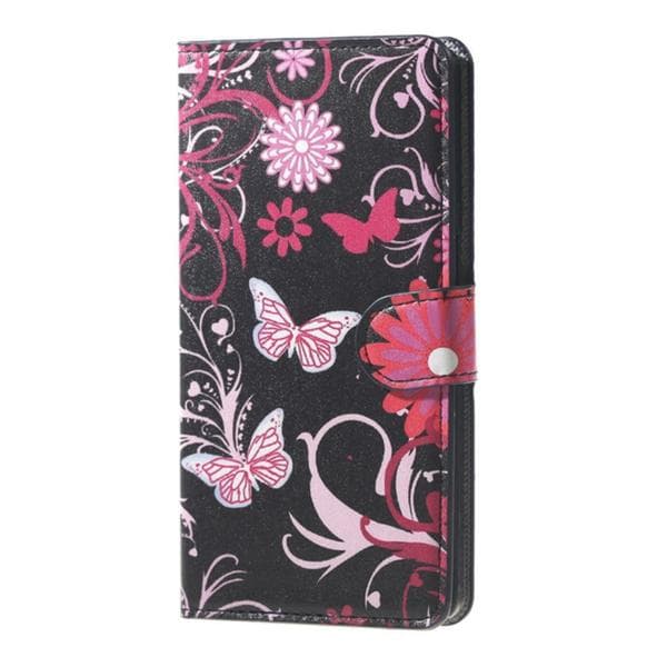 Plånboksfodral Sony Xperia X - Svart med Fjärilar