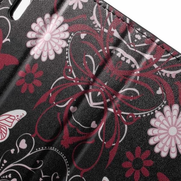 Plånboksfodral Sony Xperia X - Svart med Fjärilar