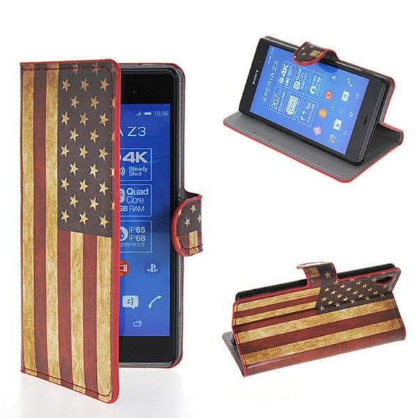 Plånboksfodral Sony Xperia Z3+ / Flagga USA