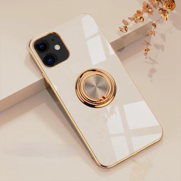 Luksuriøst stilig deksel iPhone 12 Pro Max med ringstativfunksjon Gull