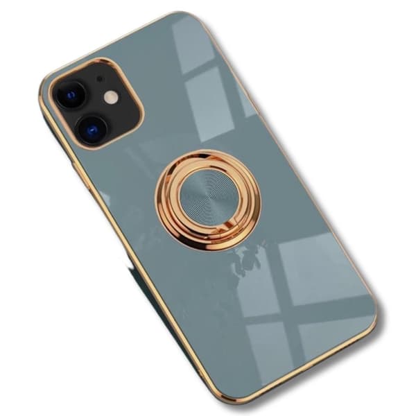 Luksuriøst stilig deksel iPhone 12 Pro Max med ringstativfunksjon Gull