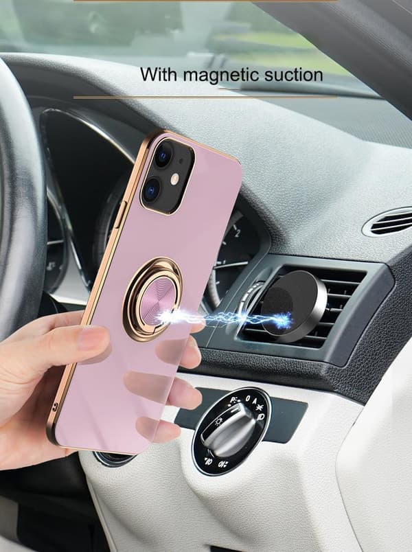 Luksuriøst stilig deksel iPhone 12 Pro Max med ringstativfunksjon Gull