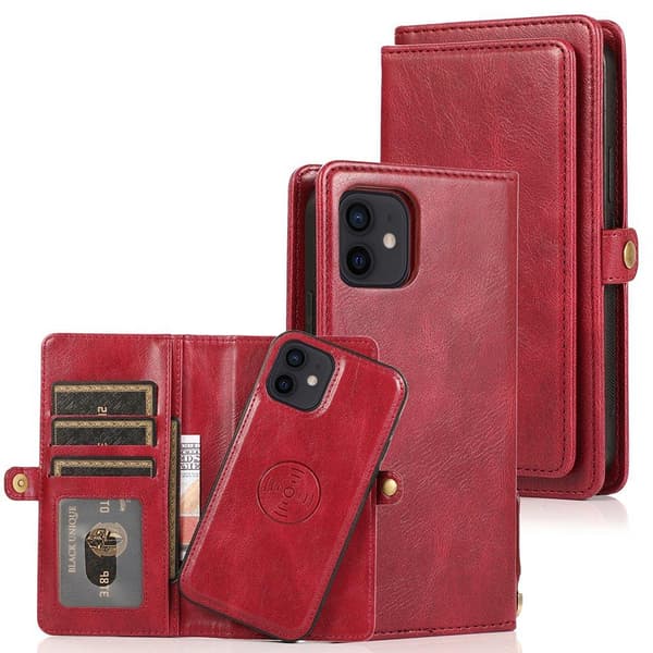 iPhone 12 - Praktiskt Stilrent 2 i 1 Plånboksfodral