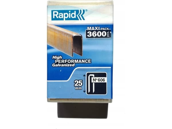 Kabės "Rapid" 606/25, 3600 vnt. plast.p.