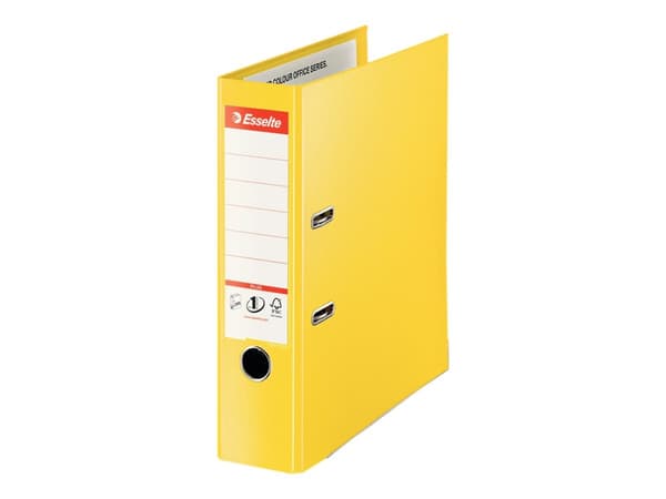 Esselte No.1 Power VIVIDA Plus - Spakbågesfil - ryggbredd: 80 mm - för A4 Maxi - kapacitet: 600 ark - intensivgul
