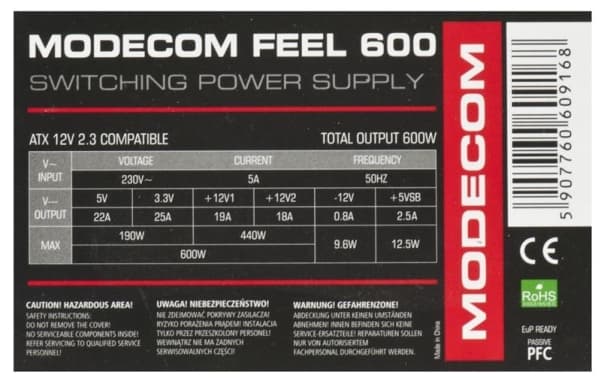 ModeCom FEEL - Nätaggregat (intern)