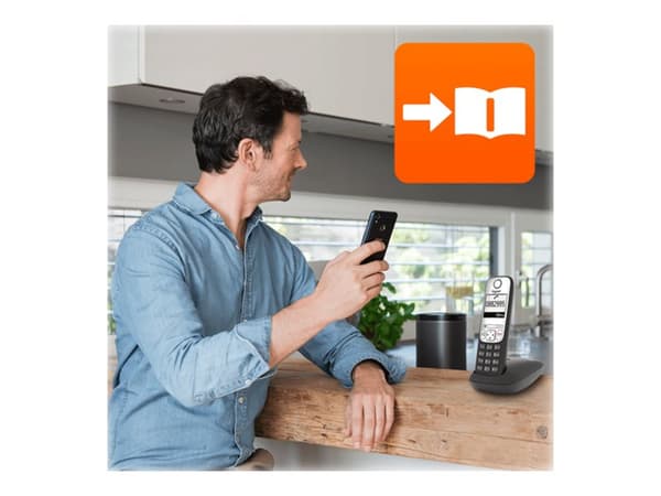 Gigaset A690 IP - Trådløs telefon / VoIP-telefon med anrops-ID - DECT\GAP - SIP - svart Sort