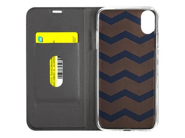 X-Shield - Lommebok for mobiltelefon - polyuretan, termoplast-polyuretan (TPU) - svart - for Apple iPhone XS Max