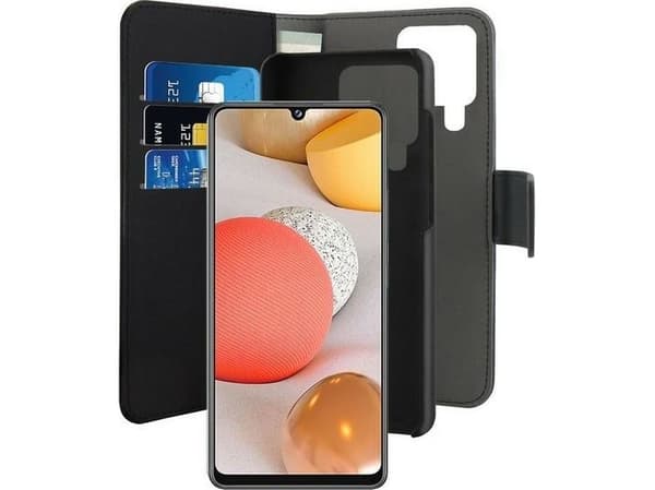 PURO Wallet - Baksidedeksel for mobiltelefon - økolær - svart - for Samsung Galaxy A42 5G