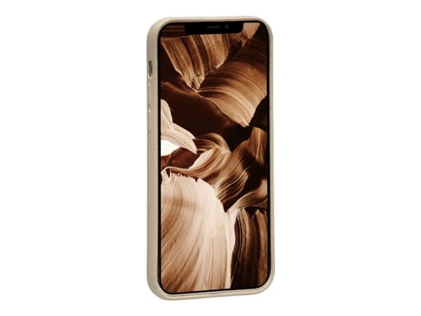 dbramante1928 Barcelona - Baksidesskydd för mobiltelefon - 100 % biologiskt nedbrytbart växtbaserat material - saharasand - för Apple iPhone 12, 12 P