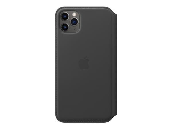 Apple Folio - Lommebok for mobiltelefon - lær - svart - for iPhone 11 Pro Max