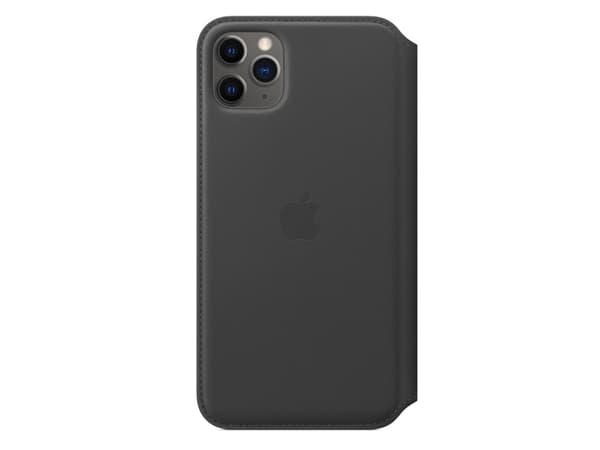 Apple Folio - Lommebok for mobiltelefon - lær - svart - for iPhone 11 Pro Max