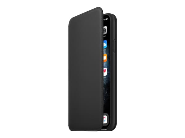 Apple Folio - Lommebok for mobiltelefon - lær - svart - for iPhone 11 Pro Max