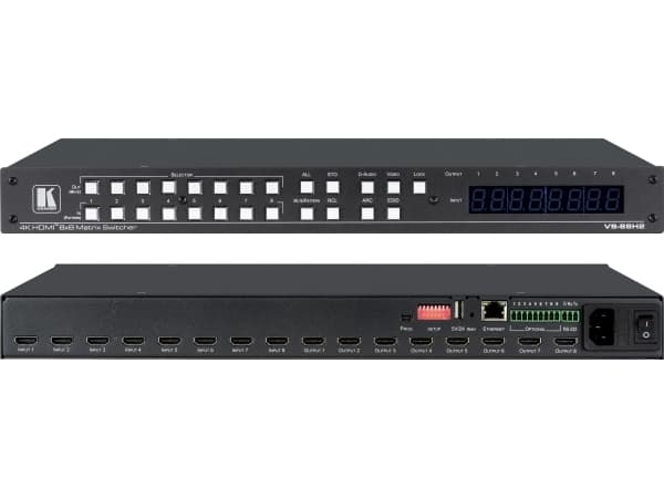 Kramer Electronics VS-88H2, AV-matriisikytkin, 1.4/2.2, Musta, Painikkeet, LCD, Mini-USB, USB A-tyyppi