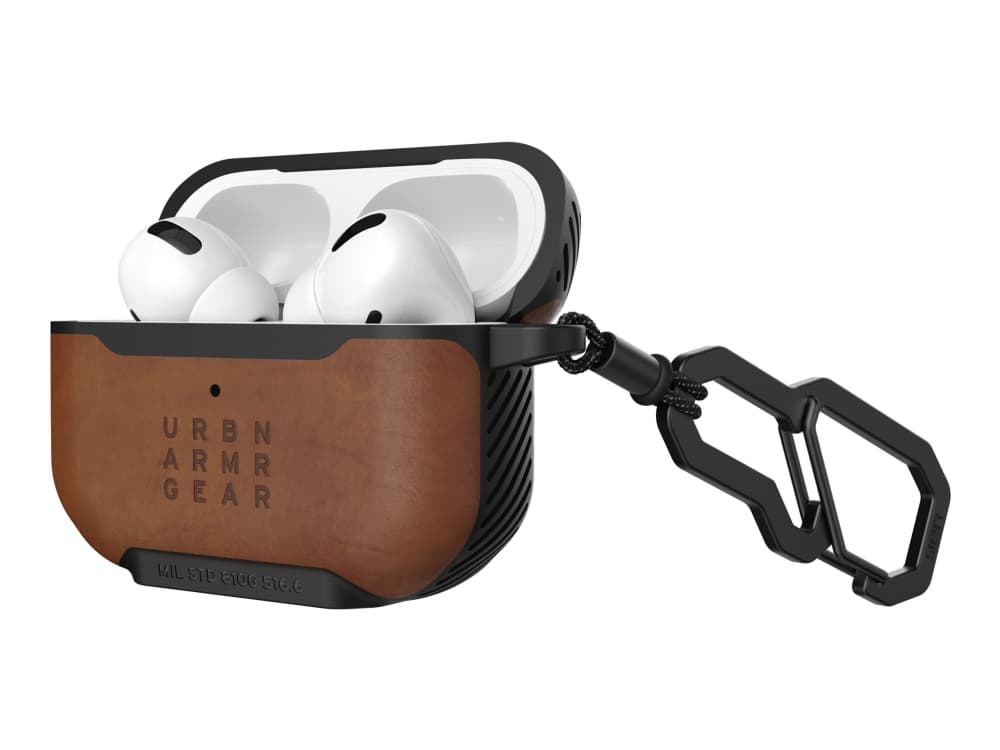 UAG Rugged Case for Airpods Pro - Metropolis LTHR ARMR Brown - Hard eske for trådløse øretelefoner - lærpanserbrun - for Apple AirPods Pro