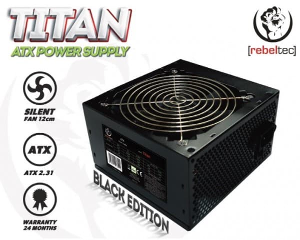 Rebeltec TITAN 450 - Virtalähde (sisäinen) - ATX12V 2.31 - AC 230 V - 450 Watt - PFC)