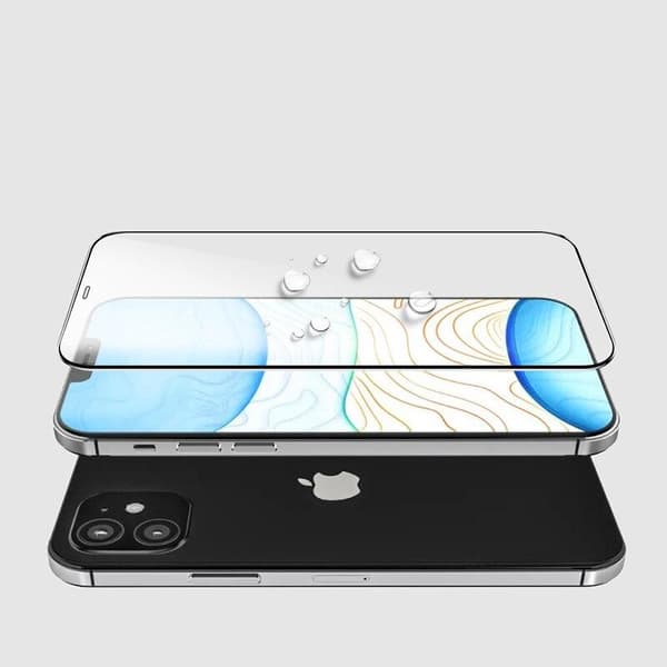 SKALO iPhone 12 Mini Heltäckande Skärmskydd Härdat Glas - Svart