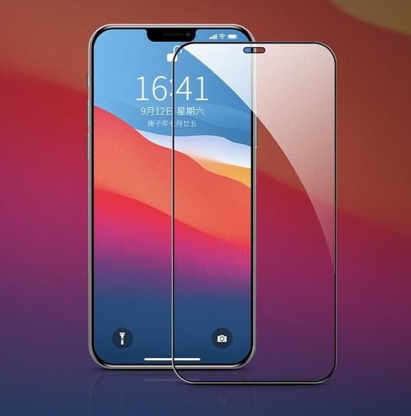 SKALO iPhone 12 Mini Heltäckande Skärmskydd Härdat Glas - Svart