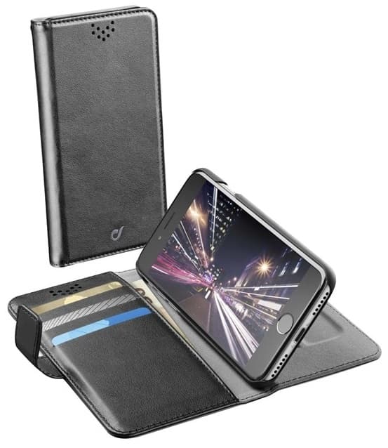 Cellularline Plånboksfodral till iPhone X/XS, Svart