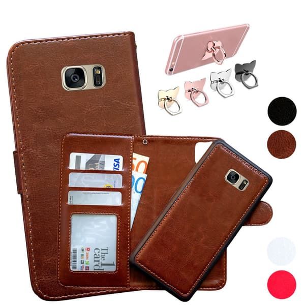 Samsung Galaxy S7 Edge - Læder cover / Beskyttelse Black
