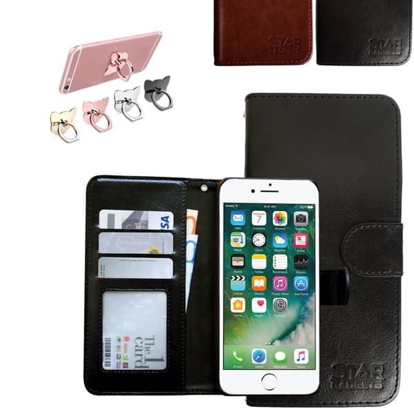iPhone 7/8/SE (2020 & 2022) - Læder cover / Beskyttelse Black