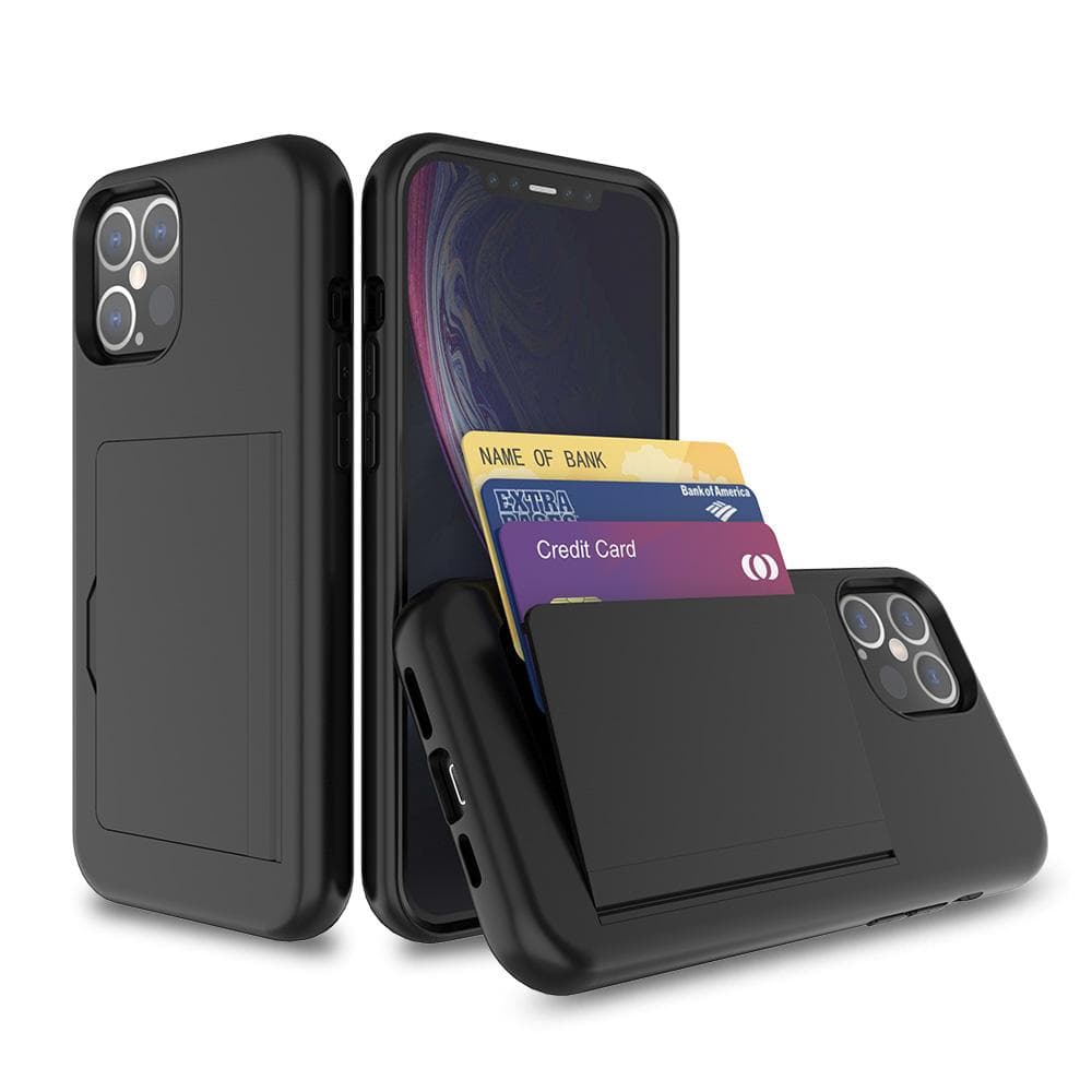 iPhone 12 / 12 Pro Stødabsorberende skal med kortholder