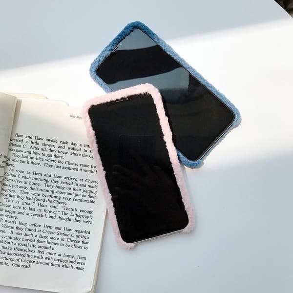 iPhone11 Pro Max skal teddy material fluffigt mjukt stickat