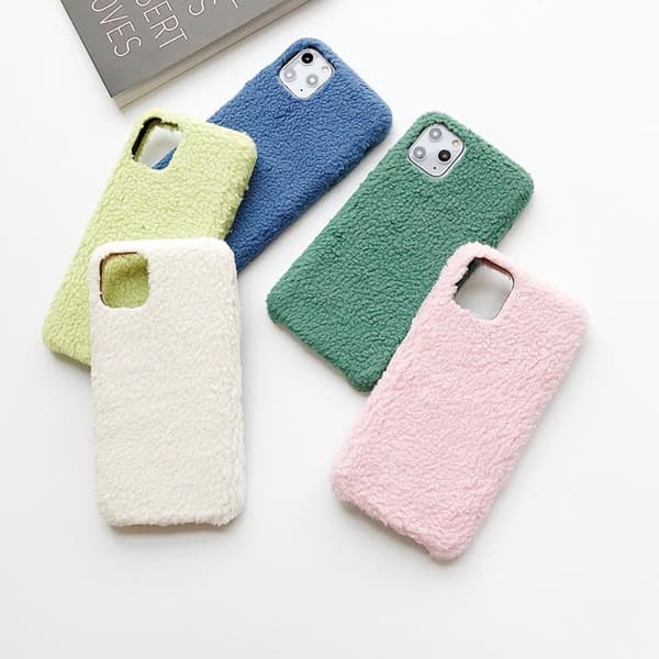 iPhone11 Pro Max skal teddy material fluffigt mjukt stickat