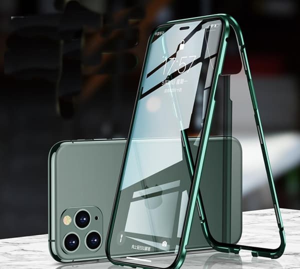 Magnetiskt fodral dubbelsidigt härdat glas for Iphone 7/8/SE2020