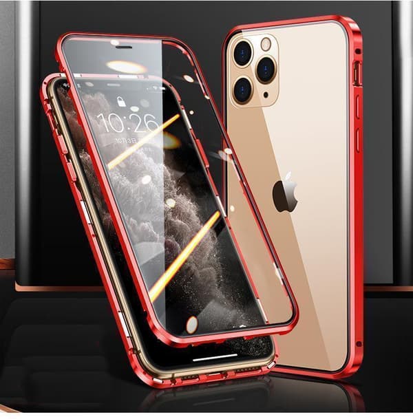 Magnetiskt fodral dubbelsidigt härdat glas for Iphone 12 Pro Max
