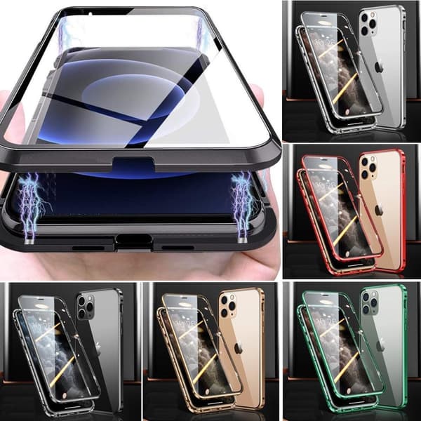 Magnetiskt fodral dubbelsidigt härdat glas for Iphone 12 Pro Max
