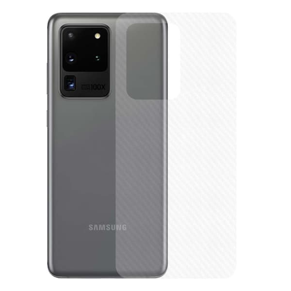Galaxy S20 Ultra Carbon Fiber Vinyl Skin Decal Beskyttelsesfilm Tilbage