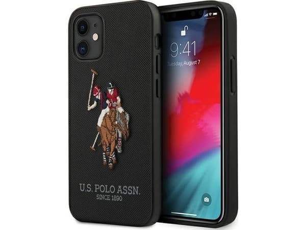 Kotelo US Polo Assn US Polo US Polo US Polo USHCP12SPUGFLBK iPhone 12 mini 5,4 musta / musta Polo-kirjonta kokoelma