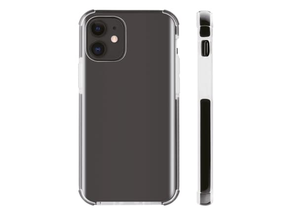 Vivanco Rock Solid - Baksidedeksel for mobiltelefon - termoplast-polyuretan (TPU) - svart, gjennomsiktig - for Apple iPhone 12, 12 Pro