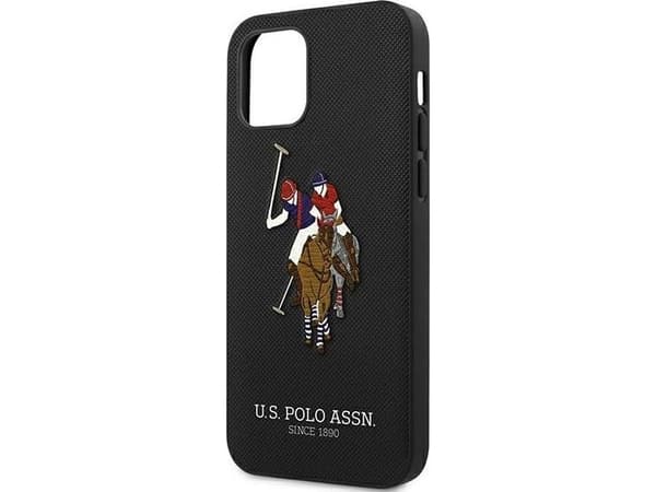 Deksel US Polo Assn US Polo USHCP12LPUGFLBK iPhone 12 Pro Max 6.7 Svart / Svart Polo Embroidery Collection
