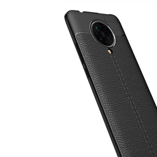 Litchi Texture Soft TPU Case for Xiaomi Poco F2 Pro - Black