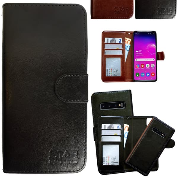Samsung Galaxy S10 - Læder cover / Beskyttelse Black