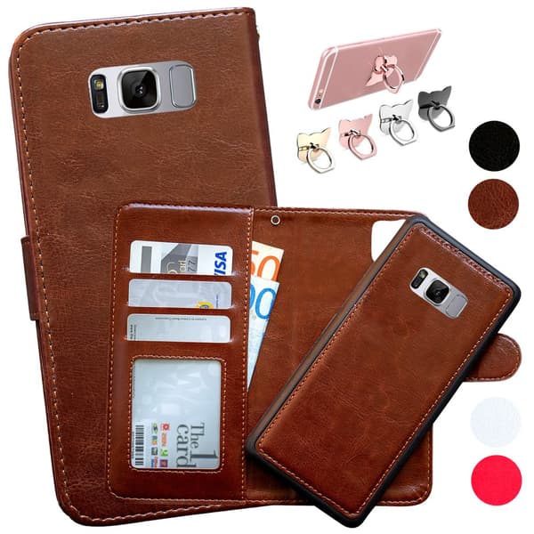 Samsung Galaxy S8 Plus - Läderfodral / Magnet Skal Black