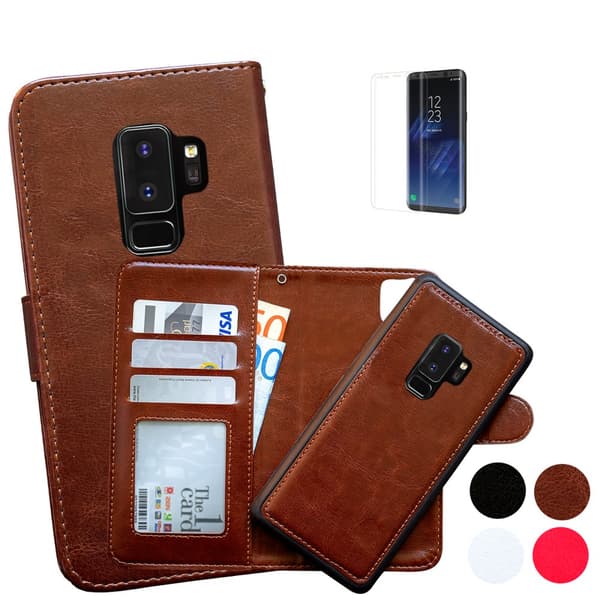 Samsung Galaxy S9 Plus - Läderfodral / Magnet Skal Brown