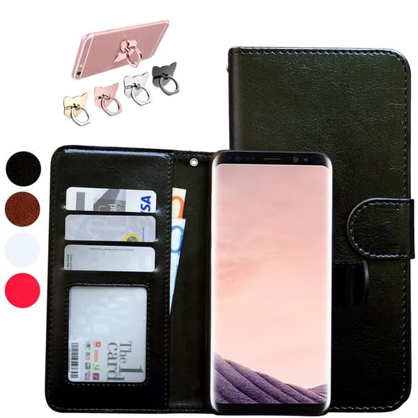 Samsung Galaxy S9 - Læder cover / Beskyttelse Black