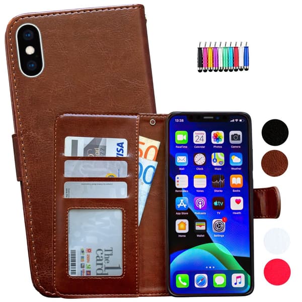 iPhone X/Xs - Nahkakotelo / Suoja Brown