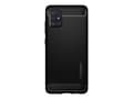 Miniatyrbild 4 av 5: Spigen Rugged Armor - Baksidesskydd för mobiltelefon - robust - kolfiber, termoplastisk polyuretan (TPU) - mattsvart - för Samsung Galaxy A51